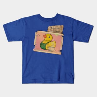 Quirky Trading Card - Espresso Quackpert, Vintage Rubber Ducky Barista Kids T-Shirt